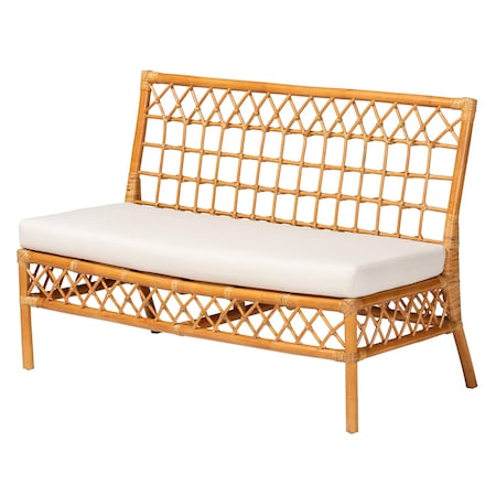 Bali & Pari Capella Modern Bohemian Honey Rattan Dining Bench 243-13424-ZORO